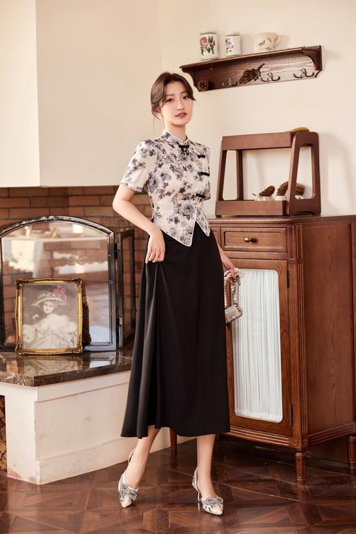 Le Malene 中式艺术拼接盘扣连衣裙 20283 商品图3