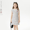 马克珍妮女童条纹收腰拼接连衣裙 儿童裙子2025年夏装新款550701 商品缩略图0