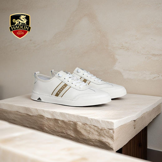 豪麟名鞋奥莱迪嘉男鞋休闲鞋牛皮革DJWTO51MX210白色  原价1660元 商品图1