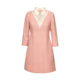 1C695051308236 奥丽嘉朵OBBLIGATO奥丽嘉朵新款V领手工钉珍珠钻扣连衣裙1C69505130