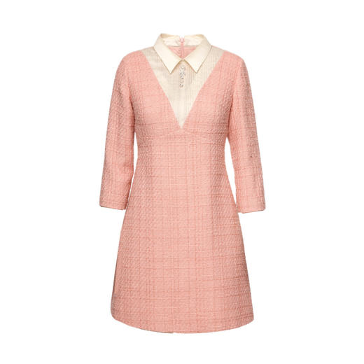 1C695051308236 奥丽嘉朵OBBLIGATO奥丽嘉朵新款V领手工钉珍珠钻扣连衣裙1C69505130 商品图0