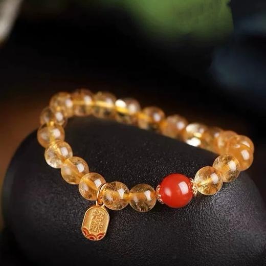 【丹辉·黄水晶红玛瑙手串】黄水晶手串女设计款 配饰红玛瑙简约女黄水晶手链 商品图4