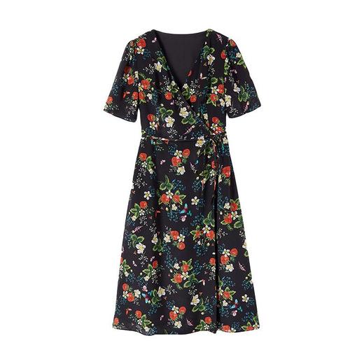 【高货oyg】全新升级洛诗琳【铂金会员487/天猫659/差价172】(13531)真丝连衣裙2025新款法式复古气质时尚桑蚕丝碎花裙 商品图4