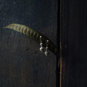 Jai  曼德勒1号手工拉丝银珠耳坠