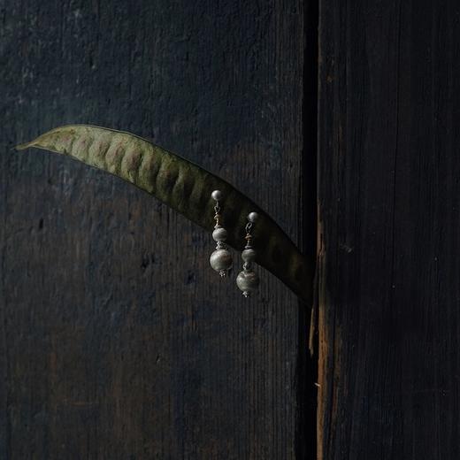 Jai  曼德勒1号手工拉丝银珠耳坠 商品图0