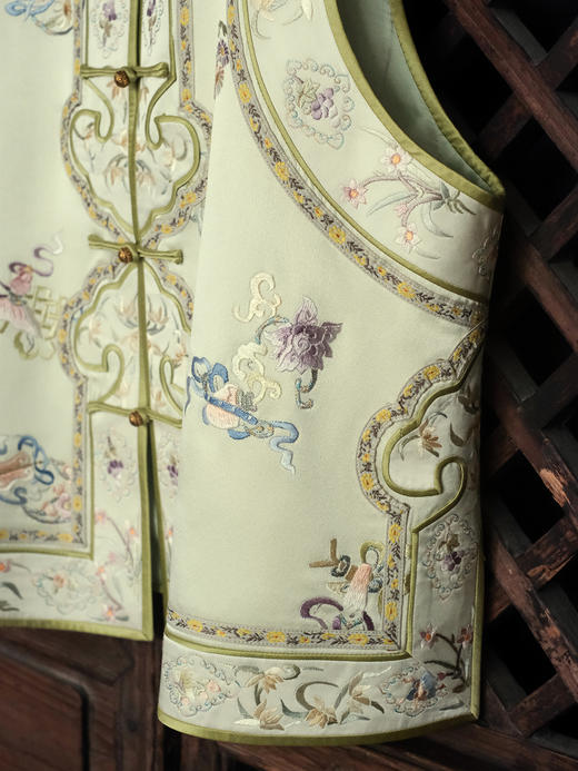 盛唐牡丹大师系列| 重工手绣苍兰马甲 商品图2