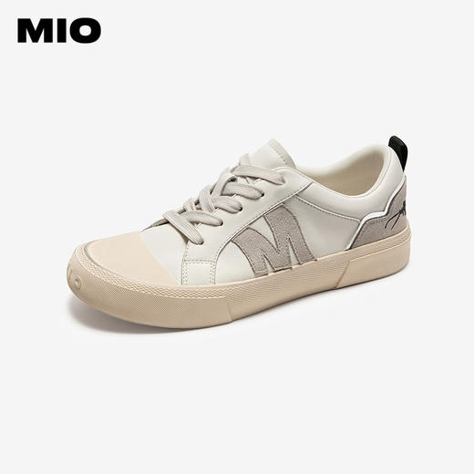 MIO米奥做旧脏脏鞋复古板鞋女小白鞋经典百搭休闲鞋M254551307 商品图0