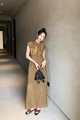 Le Malene 国风新中式改良旗袍领连衣裙 20227