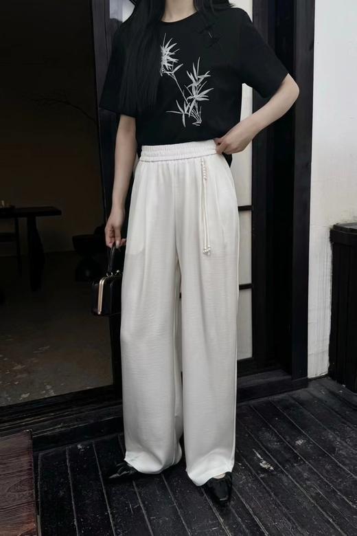 ESTELLICA 新中式垂感遮肉阔腿裤 20292 商品图0