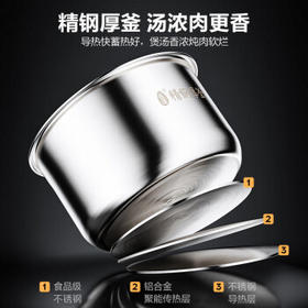 美的（Midea）品牌官方0涂层精钢厚釜电压力锅6L提鲜双胆大容量家用高压锅智能煲汤煮饭4-6人电饭煲MY-C640G /家用电器 /厨房小电 /电压力锅