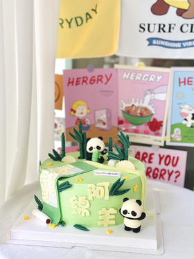 6-8寸 立体卡通小熊猫（含部分翻糖配件）