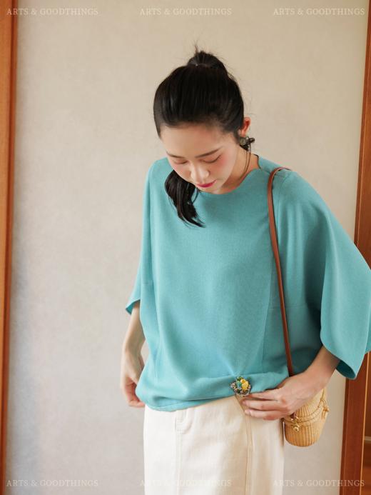 心游 舒雅气球袖醋酸短衫 放青松绣饰 垂软爽滑 可机洗 山林曦照 商品图3