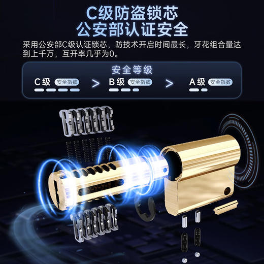 海尔智能门锁L300智能锁指纹锁密码锁入户门防盗门锁 L300金吾卫系列 商品图5