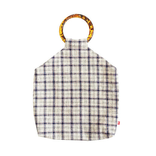 HUJI祤集Amber手提包老布TISSAGE格纹手织布 商品图2