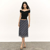 Ariseism  美式复古灰色格纹半身裙女夏季新款修身包臀裙子 商品缩略图3