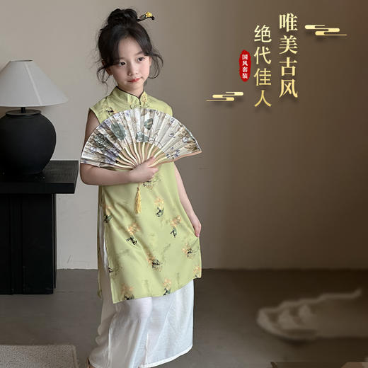 【麦乐拉 儿童套装集合】国风套装 新中式盘扣公主裙 鱼尾纱裙 商品图3