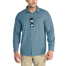 33000ft北欧户外男速干衬衣速干透气防晒长袖速干衣户外衬衫防泼