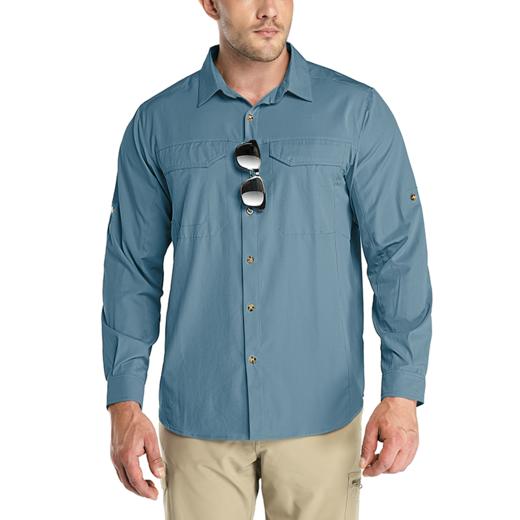 33000ft北欧户外男速干衬衣速干透气防晒长袖速干衣户外衬衫防泼 商品图0