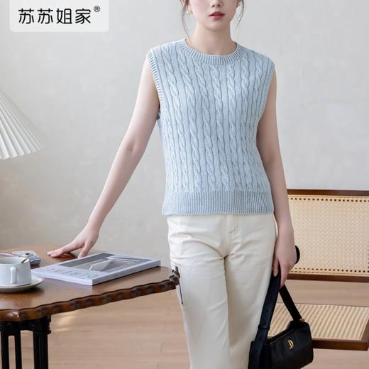 苏苏姐家扭一夏背心手工DIY编织棒针棉麻衣服毛线团材料包 商品图1