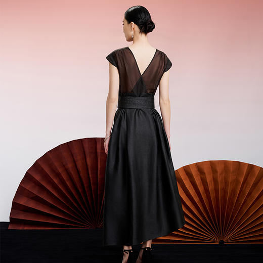 TANGY Collection天意商场款中国风复古V领连衣裙 商品图2