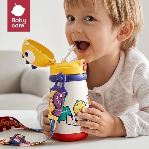 babycare婴儿保温杯儿童水杯不锈钢恐龙保温杯带吸管直身杯宝宝外出带手柄 商品图6