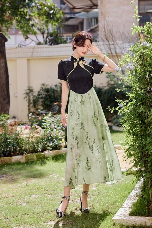 Le Malene 新中式旗袍领镂空拼接式连衣裙 20261 商品图7