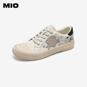 MIO米奥做旧脏脏鞋秋新款小白鞋厚底女鞋涂鸦鞋舒适休闲板鞋M254551318