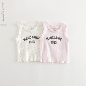 马克珍妮女童复古甜酷碎花背心儿童上衣纯棉2025年夏装新款550715