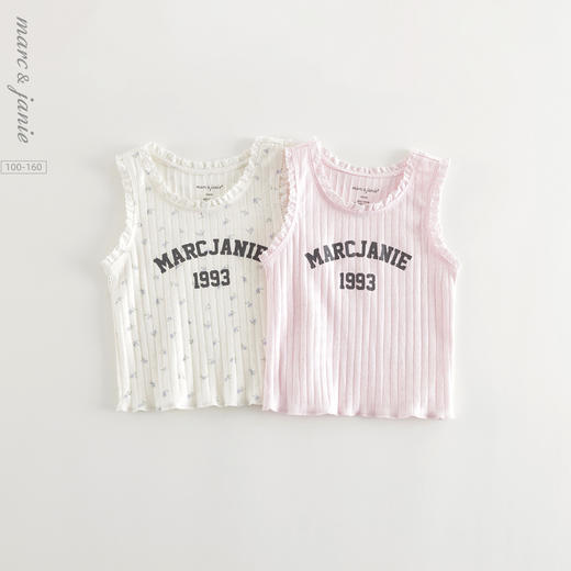 马克珍妮女童复古甜酷碎花背心儿童上衣纯棉2025年夏装新款550715 商品图0