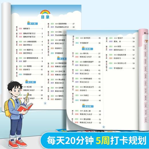 2025暑假练字语数英一本通幼小衔接同步语数英预习幼升小、一升二、二升三  练字+衔接学习 商品图2