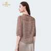 乔万尼新品中袖印花南法田园风木耳领100%真丝衬衫上衣ED2C437 商品缩略图4
