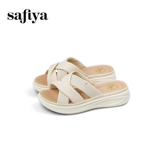 Safiya/索菲娅2025露趾羊皮厚底休闲外穿百搭轻便一脚蹬凉拖鞋SFD2110409 商品图11
