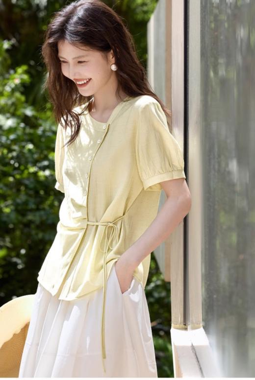 🔥【Avann 夏日显瘦清凉感上衣系列】「一衣2穿」的天然空调衫！👉双面穿切换场景，娃娃领减龄不幼稚 👏苎麻棉混纺越穿越凉快，搭裙显贵、配裤慵懒，今夏必入的懒人时髦单品 商品图5