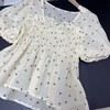 9.3秒杀6607 方领褶皱碎花泡泡袖短袖-喜出 商品缩略图1