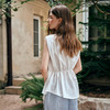 OLrain欧芮儿法式白色设计感慵懒衬衫女夏季2025新款V领无袖上衣 商品缩略图2