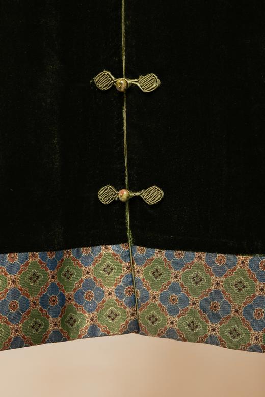 荷言HEYEN 寒烟翠 真丝丝绒马甲拼接柿蒂纹非遗汉锦高级定制 商品图4