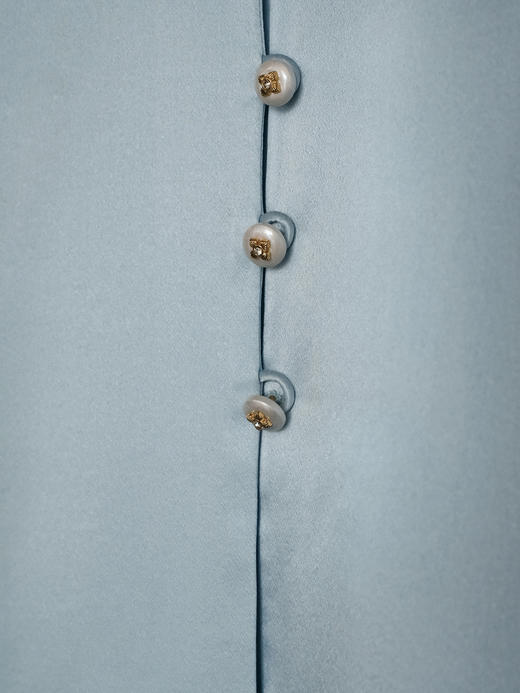 盛唐牡丹大师系列| 重工手绣石榴花丝毛外套-瓶蓝 商品图1