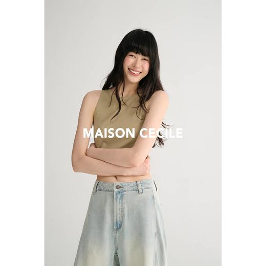 MAISON CECILE 四色/短款显比例修身百搭纯色无袖背心上衣 商品图3
