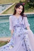 Le Malene 浪漫紫色花朵印花连衣裙 20291 商品缩略图2