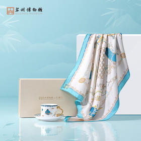 苏州博物馆 瑞锦仙踪/丝巾骨瓷杯礼盒