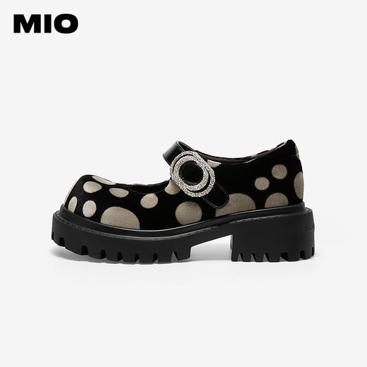 MIO米奥玛丽珍鞋时尚波点魔术贴厚底增高5cm单鞋女M254552104 商品图1