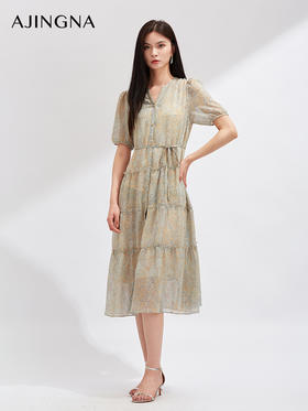 【超值秒杀】阿菁娜度假风闲适碎花连衣裙T29X112127