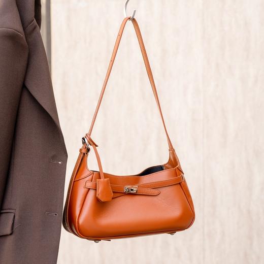 【预售3天】单肩女包锁扣通勤腋下包质感时尚凯莉包Z77-05 商品图1