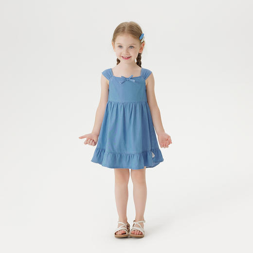 【清凉防晒】马克珍妮女童天丝牛仔吊带裙儿童裙子夏装新款550830 商品图1