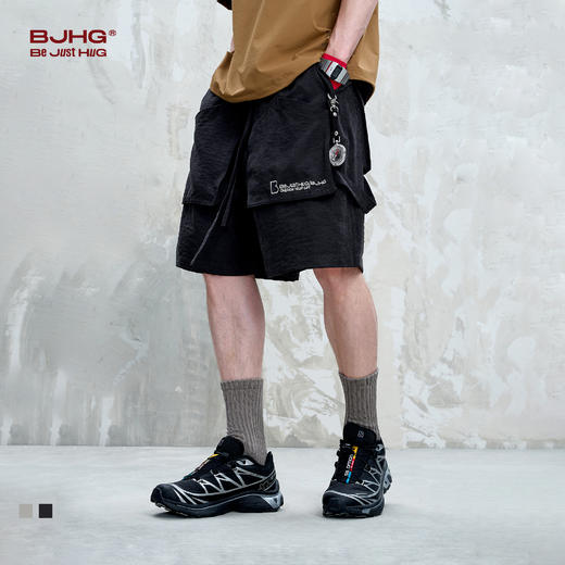 BJHG不计后果美式休闲短裤男夏季潮牌2025新款复古宽松情侣五分裤 商品图0