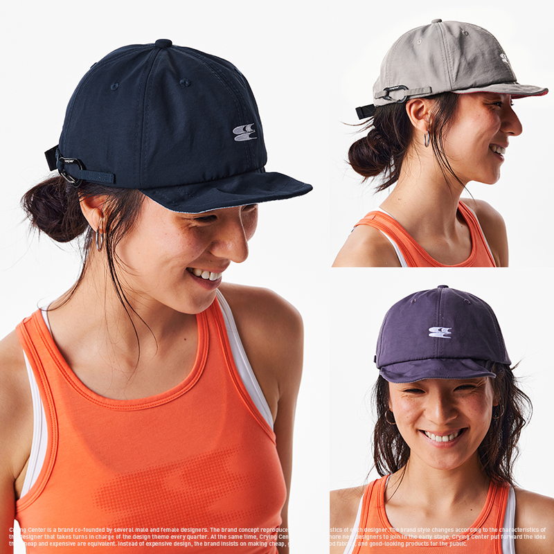 CryingCenter三色撞色户外休闲防晒翻檐鸭舌帽 含登山扣 哭喊中心