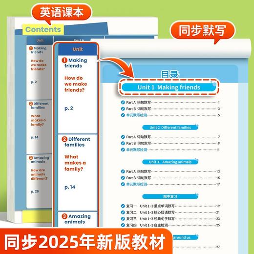 2025小学英语同步默写3-6年级小学生单词短语句子默写听写预复习 商品图2