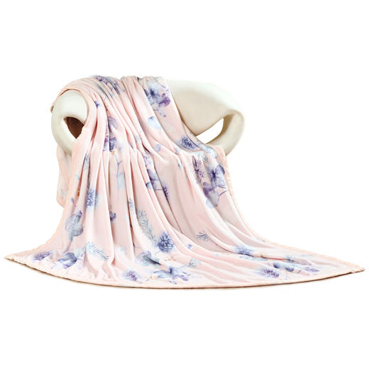 水星家纺 DH绮梦花涧法兰绒毯 商品图0