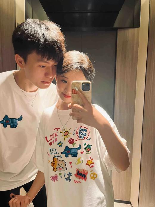 【YW】无忧购韩系ins休闲卡通印花230g情侣短袖T恤（截单后3-5天发货) 商品图11