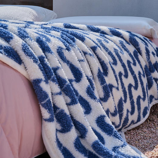 水星家纺 DH蓝海日记米粒绒毯 商品图3